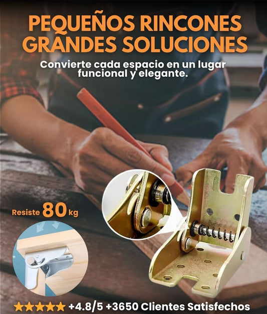 🛠️ BISAGRA ABATIBLE DE 90° CON AUTO-BLOQUEO PARES